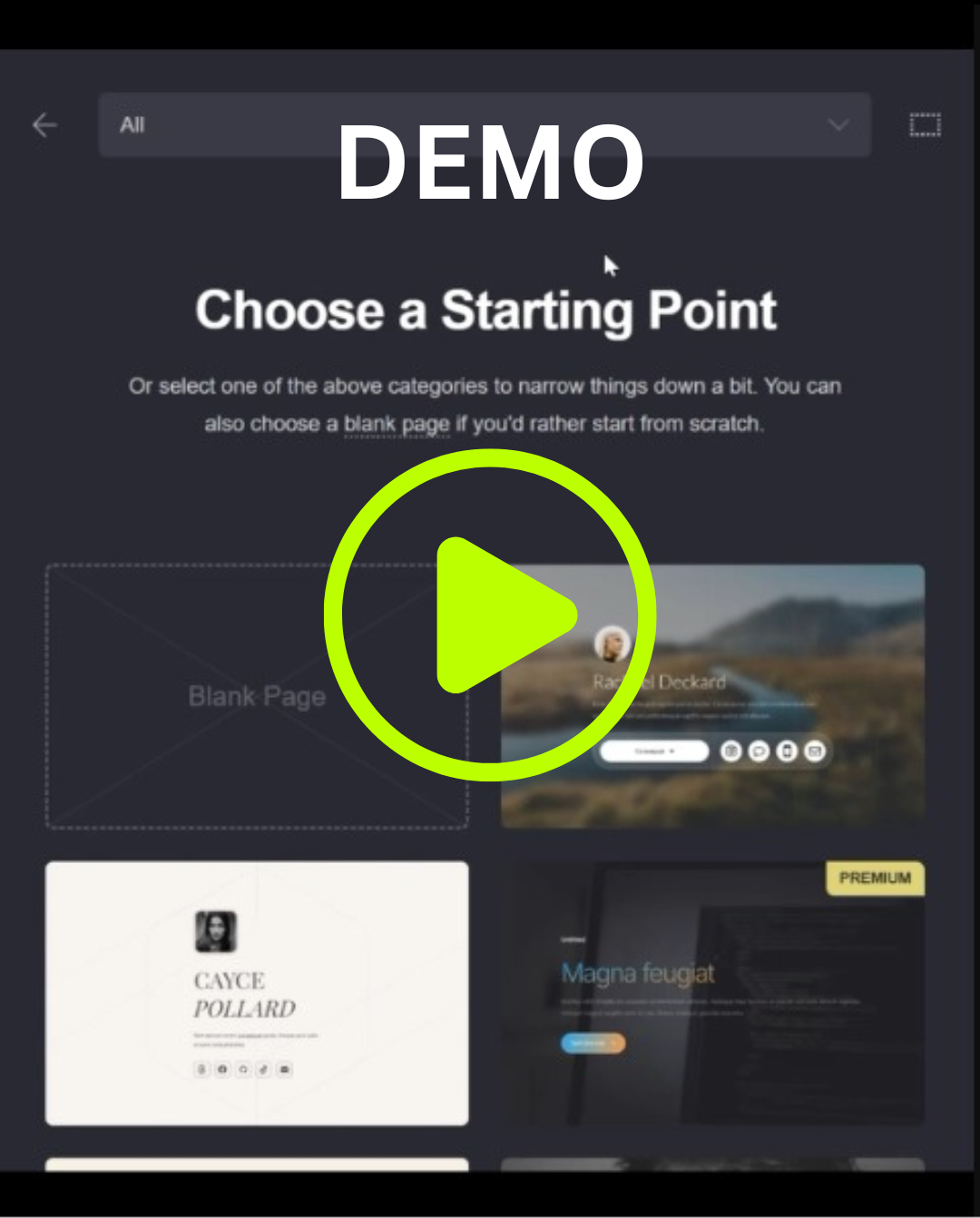 Demo Landing Page